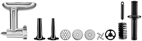 KitchenAid 5KSMMGA Volledig metalen vleesmolen als accessoire voor de keukenmachine, metaal, zilver