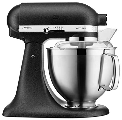 KitchenAid Artisan 5KSM185PS Keukenmachine met kantelbare motorkop, 4,8 liter, gietijzer, zwart