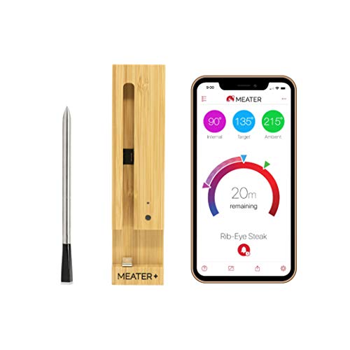 MEATER Plus | De Slimme Draadloze Vleesthermometer Met 50m Lang Bereik Voor De Oven, Gril, Keuken, Barbecue, Rookoven en/of Rotisserie, Met Digitale Connectiviteit Via Bluetooth en WiFi
