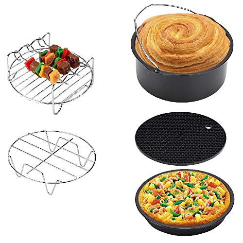 9 stuks heteluchtfriteuses accessoires voor alle standaard friteuses passen 5,3-5,8 QT 8 Zoll 5 stuks 8 inch
