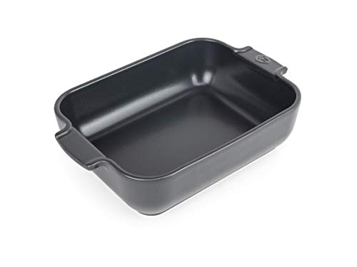 Peugeot Appolia rechthoekige ovenschaal met handgrepen, keramiek, leisteen/grijs, 6,2 x 25 x 16,8 cm, inhoud: ca. 1 l, 60107