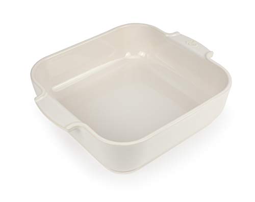 Peugeot Appolia vierkante ovenschaal met handgrepen, keramiek, ecru / wit, 7,2x28x28 cm, inhoud: ca. 2 l, 60169