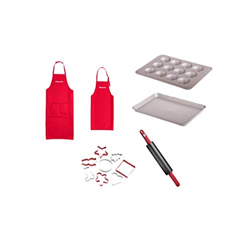 KitchenAid Family Bakset, deegrol (KG318ER), schorten, muffinvorm, bakplaat en uitsteekvormen