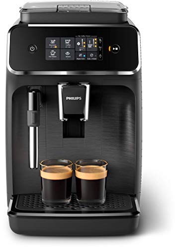 Philips Espressomachine Series 2200 - 2 Koffiespecialiteiten - Met klassieke melkopschuimer - Touchdisplay - 12 Maalstanden - 1.8 l Waterreservoir - 275 g Bonenreservoir - Mat zwart - EP2220/10
