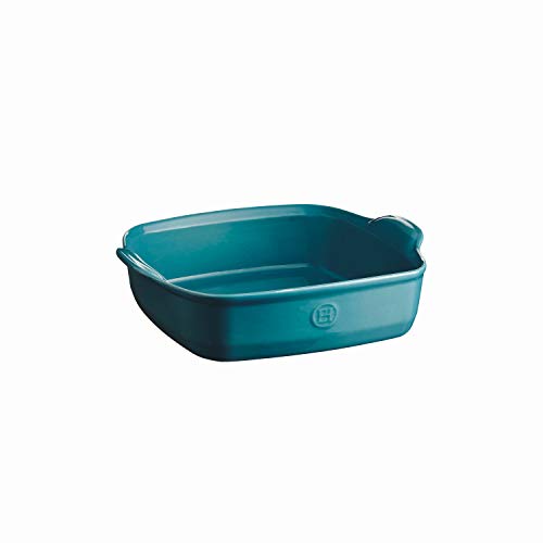 Emile Henry EH602050 ovenschaal vierkant, keramiek, blauw, 28 x 23 x 7,5 cm