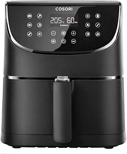 Cosori Air Fryer, Heteluchtfriteuse 5.5L XXL Friteuse, met Digitaal Led-Touchscreen, 11 Programma's, 1700W, Zwart