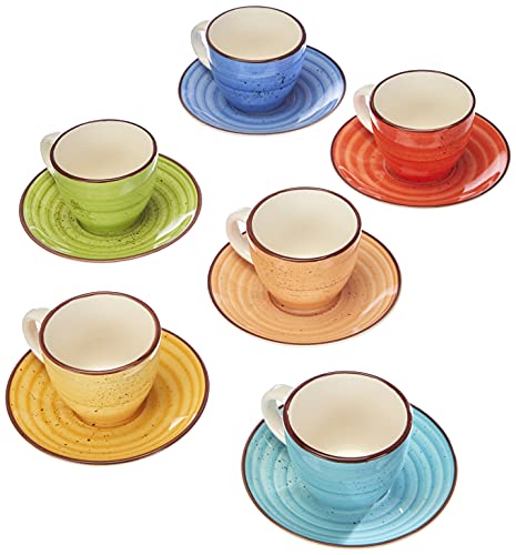 Tognana LS18534M043 koffiekopjes met bord cc90 Art & Pepper, Stoneware