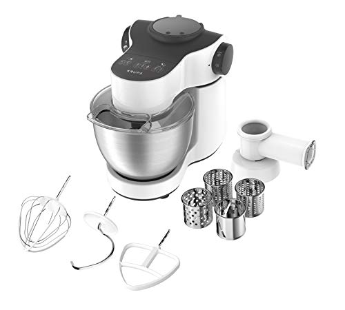Krups KA312111 Master Perfect Keukenmachine, 1000 Watt, Totale Volume 4 Liter, incl.: Bakset, Opzetstuk Snijwerk met Raspinzet, Wit