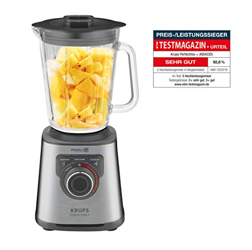 Krups KB403D11 Perfect Mix+ Blender, 1200 W, 1,5 L, Roestvrij Staal/Donkergrijs