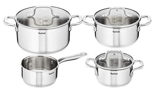 Tefal E492S7 Virtuoso pannenset 4-delig (steelpan 16, kookpan 16/20/24 cm) - Geschikt voor alle warmtebronnen