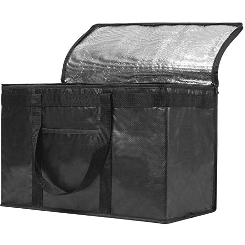 Commerciële geïsoleerde bezorgtas XXL van NZ Home, warme en koude etenszak voor Deliveroo, FEAST, One Delivery, Uber Eats, Foodhub, Lightweight, Inklapbaar, Wasbaar, Heavy Duty, Stands rechtop