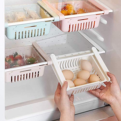 HapiLeap Intrekbare Koelkast Lade Organizer Koelkast Opbergdoos Houd Koelkast Netjes Plank Houder Voedsel Container Manden