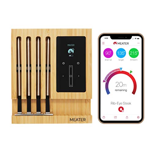 MEATER Block | Topkwaliteit Draadloze Slimme Vleesthermometer Voor De Oven, Gril, Keuken, Barbecue, Rookoven en/of Rotisserie, Met Digitale Connectiviteit via Bluetooth en WiFi