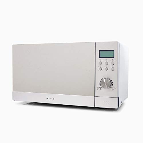 IKOHS Magnetron Grill HW800 - magnetron met grill met bakfunctie, 800 W, capaciteit 23 l, 5 standen, timer, automatisch menu 8, multifrequente koken, kleur staal gespiegeld