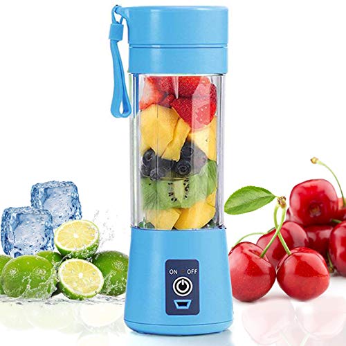 Smoothie Maker, Persoonlijke blender met 6 roestvrijstalen messen, USB-oplaadbaar en 380 ml capaciteit, geschikt voor gezinnen, kamperen en sporten