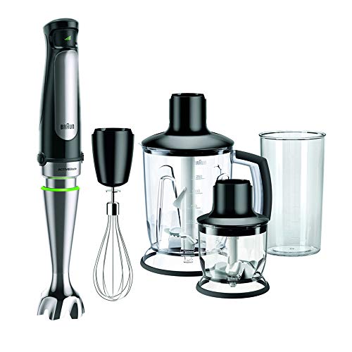 Braun Multiquick staafmixer, 1000 watt, met ActiveBlade-technologie, zwart/roestvrij staal Incl. 4-delige accessoireset zwart