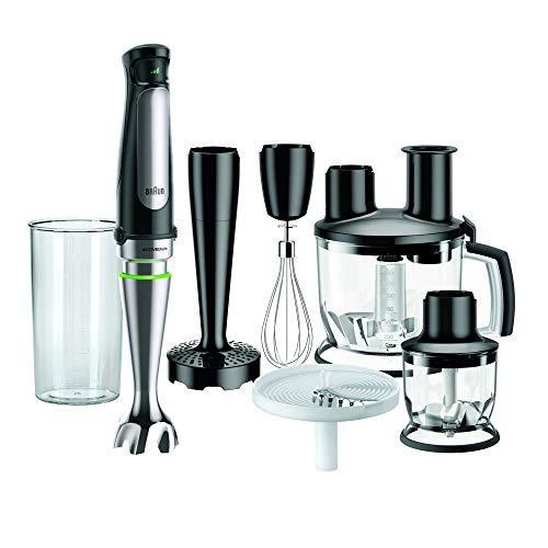 Braun Multiquick 7 MQ 7087X staafmixer (1000 watt, met ActiveBlade-technologie, pureerstaaf, hakmolen, garde &amp; keukenmachine, incl. 11-delige accessoires) zwart/roestvrij staal