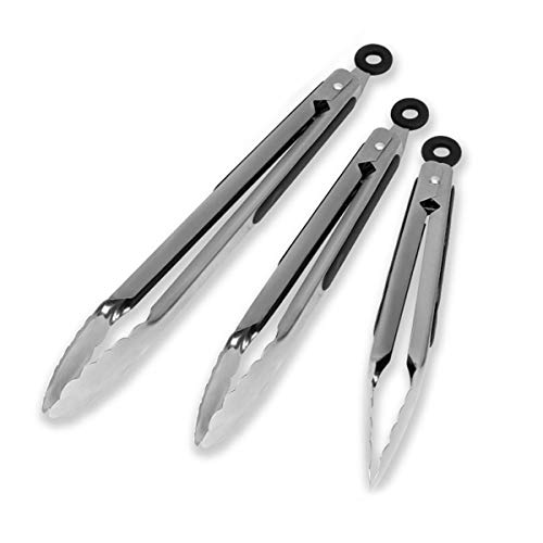 Xiluck Keuken Barbecue Tongs, Koken Tang voor de keuken, 22,9 cm/30,5 cm/41 cm roestvrij staal Hittebestendige Keuken Barbecue Clip Food Tongs Set voor het koken BBQ, Salade, Ijs, Oven, Buffet (3 Pack)