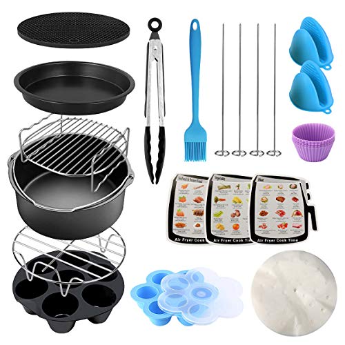 E-More 13 stks Snelkookpan Accessoires Set voor Instant Pot 3.5/5/6/8 QT, Inclusief Stoomrek, Cake Pan, Pizza Pan, Barbecue Rek, Ei Bites Mould, Siliconen Wanten