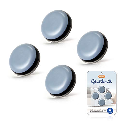 AIEVE 4 stuks glijplank onzichtbare glijders zelfklevende rolplank accessoires compatibel met Thermomix TM5 TM6 keukenmachine en Monsieur Cuisine Connect (diameter 2 cm)