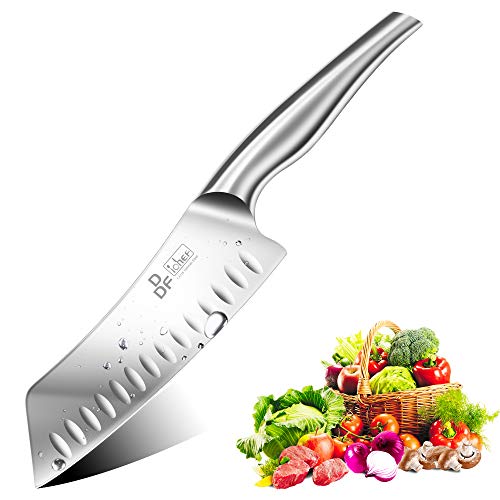 DDF iohEF Professioneel keukenmes, 18 cm santoku-mes, Japans roestvrijstalen santoku-mes met ergonomisch handvat, superscherp koksmes voor het snijden van groenten