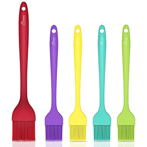 Hotec Siliconen Bakkwast,Grillkwast, Gebak Bakborstel, Hittebestendige Keuken Kwast voor BBQ, Grill, Barbecue, Bakken, Koken, Multicolor