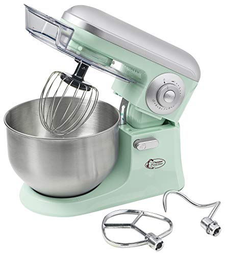 Bestron Keukenmachine in retro design met garde, kneedhaak en roerarm, Sweet Dreams, 1200 watt, mint