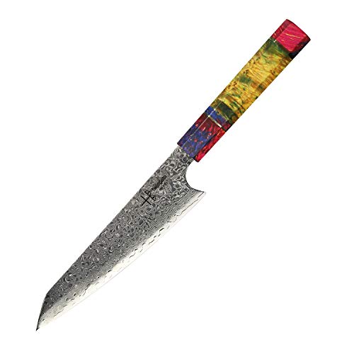 Damascus Koksmes Petty Hajegato Unieke Een van Kind Handvat Professionele 6 Inch Japanse Chefs Keukenmes Vg10 Hoge Kwaliteit 67 Lagen Damascus Stalen Mes