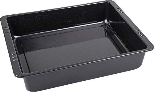 chg SET 350-56 XXL braadpan emaille lekbescherming dankzij extra diepe randen (7,0 cm), 6,5 liter, zwart gespikkeld