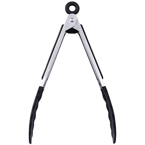 AidShunn Keukentang Antislip & Easy Grip RVS Handvat 7 "Hittebestendig Handig Gebruiksvoorwerp voor koken, Serveren, Barbecue, Buffet, Salade, Is, Oven