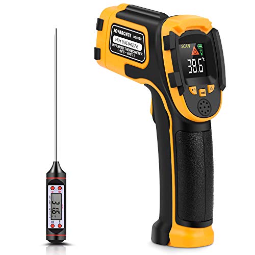Infrarood thermometer, digitale laserthermometer, contactloos -58 °F ~ 1112 °F (-50 °C ~ 600 °C), regelbaar stralingsvermogen - temperatuursensor voor koken/BBQ Freezer - thermometer voor vlees inbegrepen