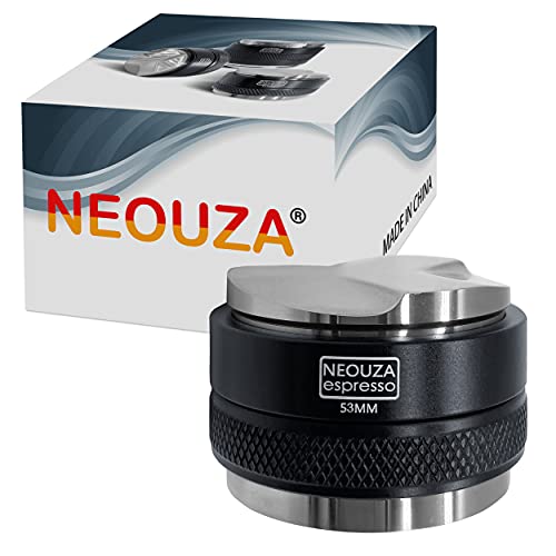 NEOUZA 53mm Koffie Verdeler & Tamper 2 in 1, Dual Head Koffie Leveler Past voor 54mm Breville Portafilter, Verstelbare diepte- Professionele Espresso Hand Tampers