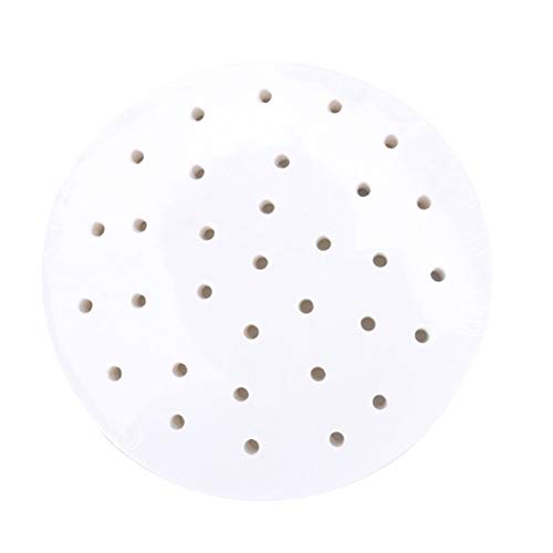 ARTOCT 100 stuks ronde luchtfriteuse inzetstukken, heteluchtfriteuse, stoompan, airfryer liners, antiaanbaklaag, geperforeerd bamboepapier