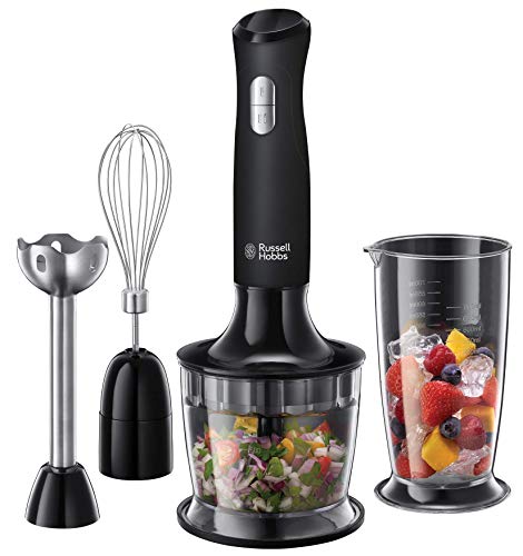 Russell Hobbs Matte Black 3-in-1 Staafmixer, Mixen & Kloppen, Pureren, 700 ML, 500 Watt, 24702-56
