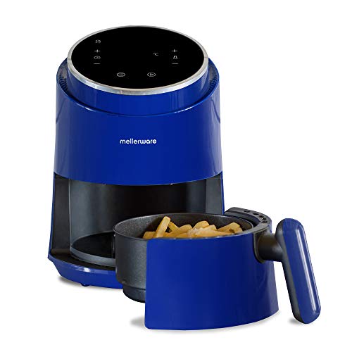 Mellerware - Airfryer Crunchy! Friteuse zonder Olie. 7 Vooraf Ingestelde Programma’s. 80-200 Graden. Compact Ontwerp. Capaciteit 1,4 Liter. (Zwart)