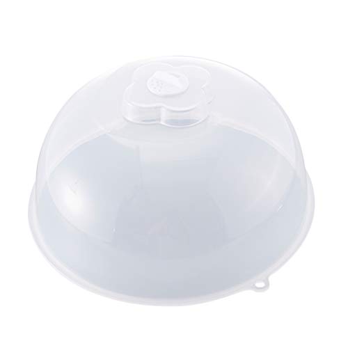 Cabilock Microgolfplaat Deksel Rond Plastic Voedsel Deksel Tent Stofkap Anti-Spatdeksel Magnetron Spatscherm (Groot Transparant)