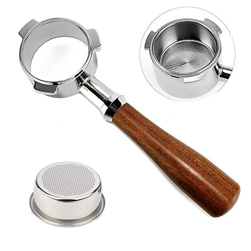 Koffie bodemloze Portafilter, 54mm roestvrij staal Espresso Machine vervangende onderdelen met 1 Cup Filter mand voor Breville 870/878/880 Filter vervanging filter koffiezetapparaat machine