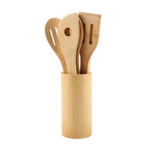 Kookgerei Van Bamboe Bamboe Kookgerei Bamboe Spatel Bamboe Keukengerei Set Houten Keukengerei Set Milieuvriendelijk Keuken Utensil 30cm x 6cm x 0.8cm Zesdelige Set Met Bamboe Buis Met Platte Mond
