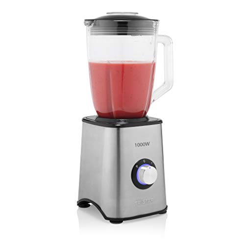 Tristar BL-4471 Blender, 1,5 liter glazen kan, 1000 Watt, RVS behuizing, Metaal