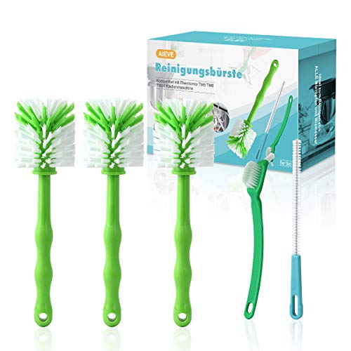 AIEVE Set van 5 borstels reinigingsborstel spoelborstel kopjesborstel messenborstel compatibel met Thermomix TM5 TM6 TM31 TM21 keukenmachine