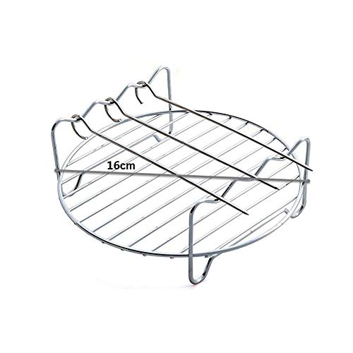Air Fryer Rack-_HD9904/00 Dubbellaags Plank Spies RackAir Friteuse Grill met Spiesjes Accessoires Multifunctionele RVS Airfryer Grill, Compatibel met luchtfriteuse en meer