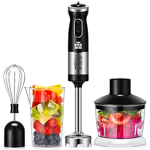 ForMe Handblenders Set 4-in-1, 700W, turbofunctie I Staafmixer 2 Snelheid I 600 ml hakmolen, 500 ml bekerglas, garde I smoothie soepen babyvoeding I BPA vrij