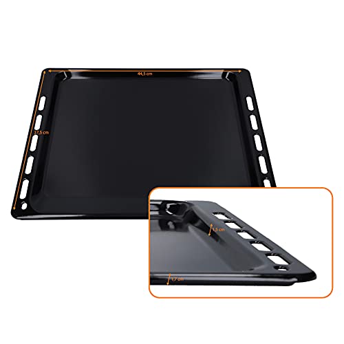 DL-pro Bakplaat geëmailleerd 44,5 x 37,5 x 1,7 cm voor Bauknecht Whirlpool Ignis 481010683241 ovenplaat bakplaat plaat plaat voor oven fornuis