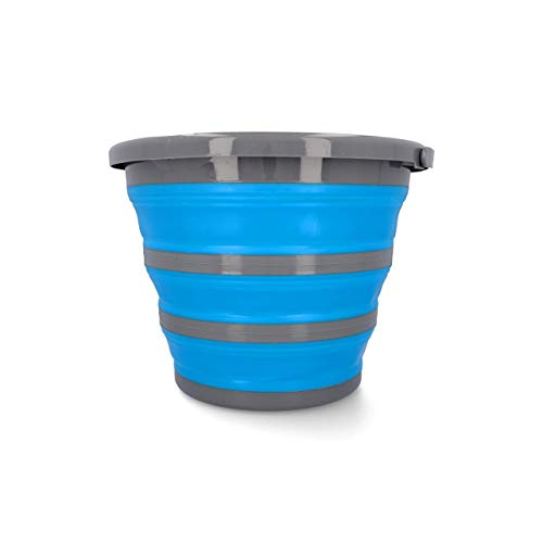 CARTREND 10731 10 liter wateremmer, afvalemmer, huishoudemmer, kampeeremmer, reinigingemmer, emmer met schenktuit, draaggreep, opvouwbaar, 1 stuk