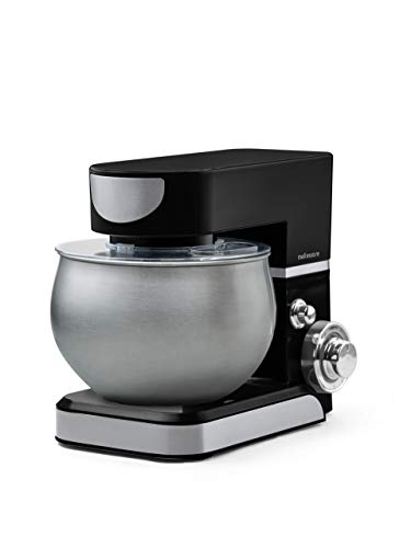 Mellerware - Keukenmachine Mixer Kneder voor Gebak 1000 W. Deegkneder met Kom in Roestvrij Staal, Orbitale Beweging, Inhoud 5 L, 6 Functies + Turbo. Vaatwasmachinebestendig (Zwart)