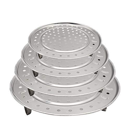 4 Pack Stoomrek Metalen Stoomrek Lade Stand Stoommand Potten Stomen Stand Ronde Rvs Stoomrek Snelkookpan Stoomrek voor Thuis Keuken Koken 20/22/24/26 cm