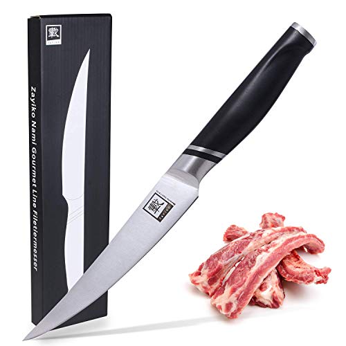 Zayiko Zayiko NAMI Fileermes, 15,50 cm, lemmet, scherp keukenmes en professioneel koksmes van Duits staal met ABS-handvat en geschenkdoos, serie