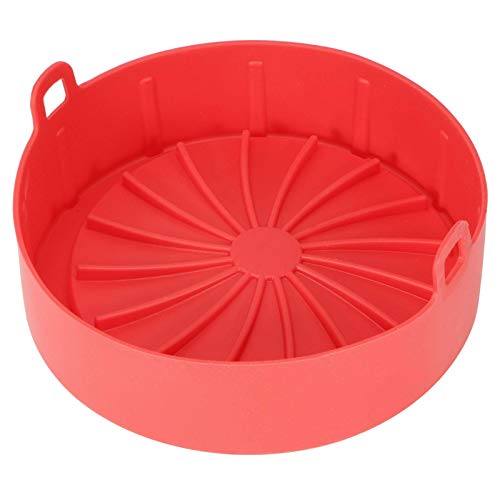 Air Fryer Accessoires 7.5 Inch Silicon Air Fryer Pot Ronde Bakplaat voor Airfryer, Vervanging Van Perkamentpapier(Rood)