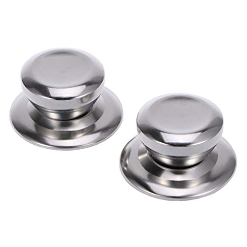 Cabilock Dekselknop roestvrij staal metaal vervanging dekselgreep universele pannenknoppen dekselknop pandeksel knoppen keuken kookgerei handgreep voor pan deksel accessoires zilver 2 stuks