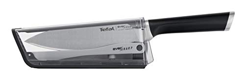 Tefal Ever Sharp koksmes, 16,5 cm, geïntegreerde slijper in de tas, dubbele slijptechnologie, veilig vergrendelingssysteem, Duits roestvrij staal